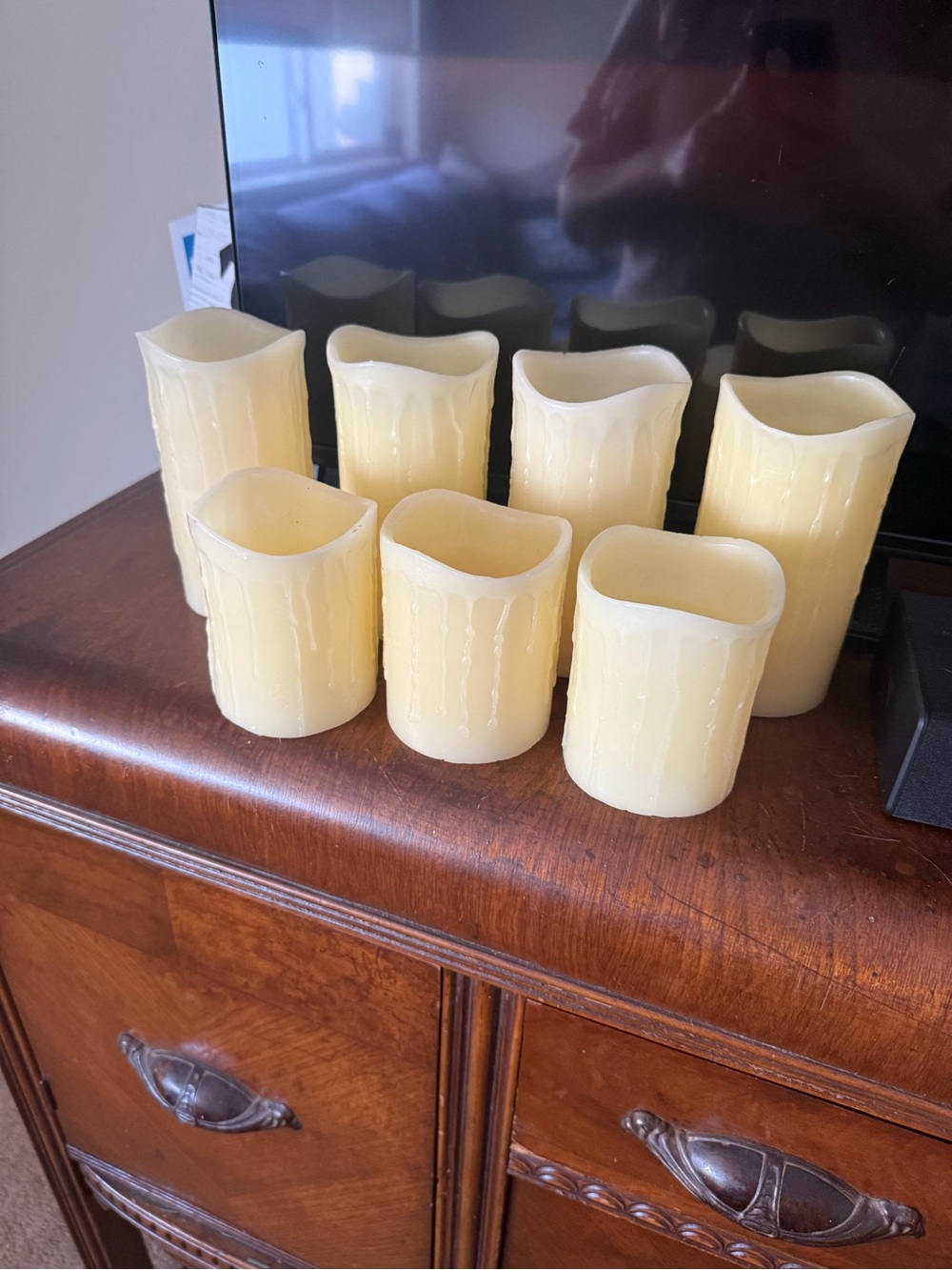 Flameless LED Pillar Candle Set - Cream (7-Pack)
